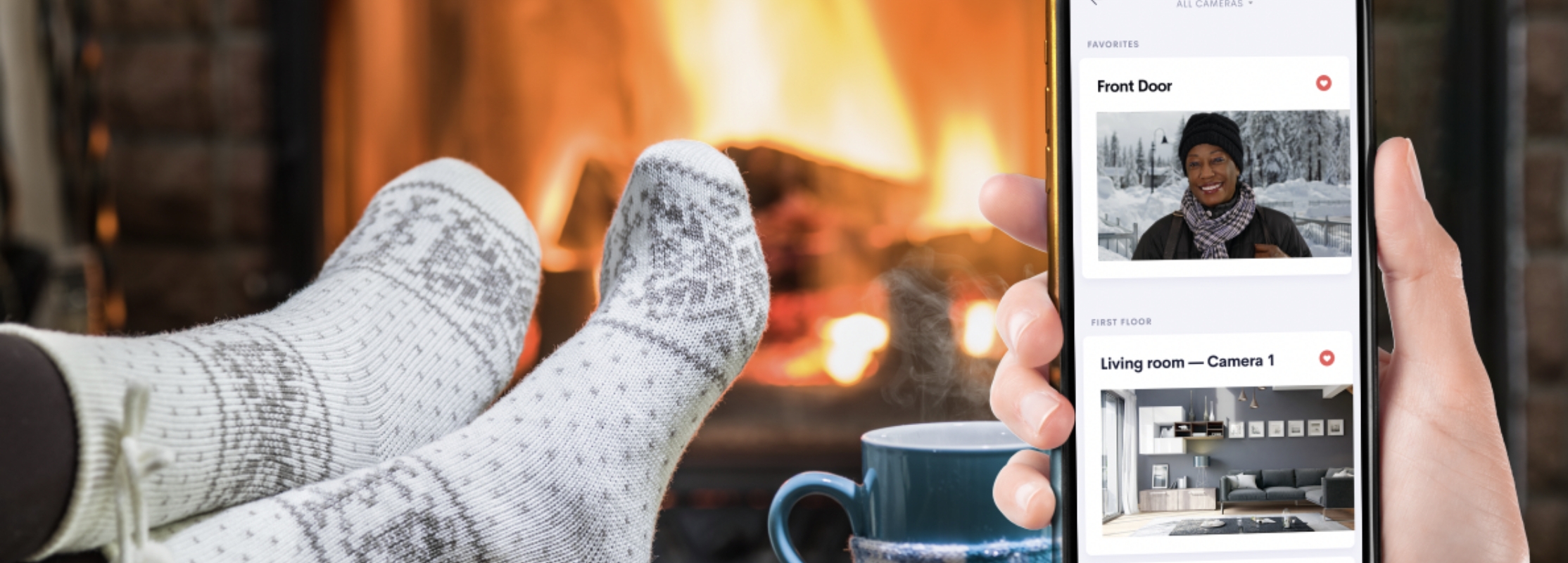 Crestron blog 2022 11 cozyfiresocksphone